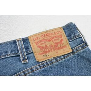 Levi's 505 Regular Fit Straight Rugged Denim Blue Jeans Mens Sz 44 x 30